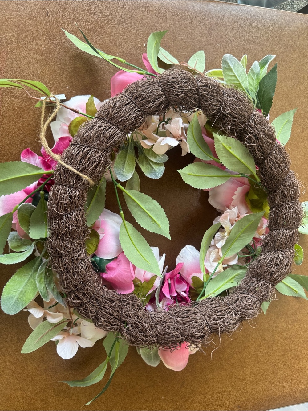 NWT Sonoma Goods for Life Pink Floral Decorative Artificial Wreath - Picture 4 of 5
